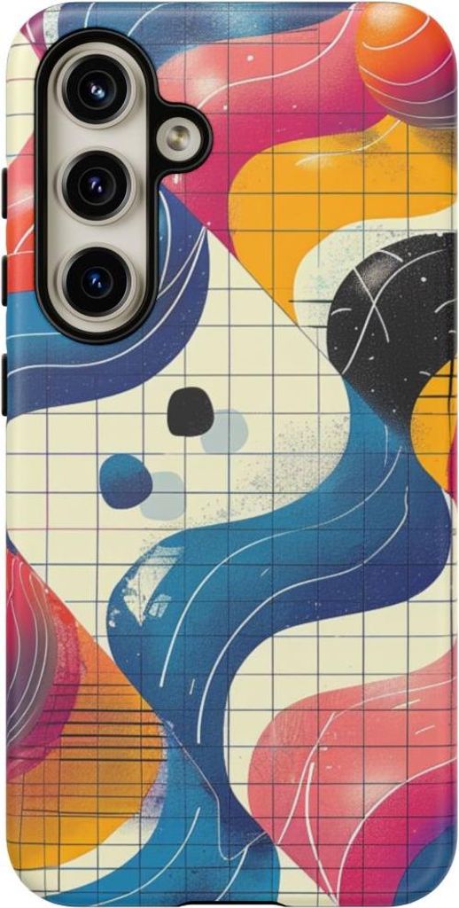Buntes abstraktes Geometrie-Design – Handyhülle Kompatibel mit Samsung Galaxy S24