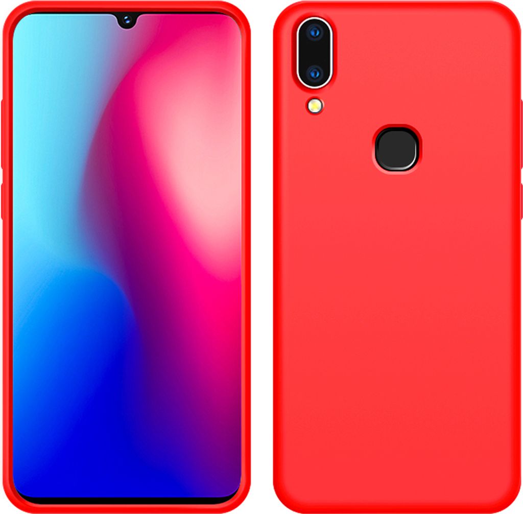 VIVO Z3 Hülle, LaimTop Slim Flüssig Silikon Soft Gel Gummi Stoßfest Kratzfest Schutzhülle für VIVO Z3 Rot