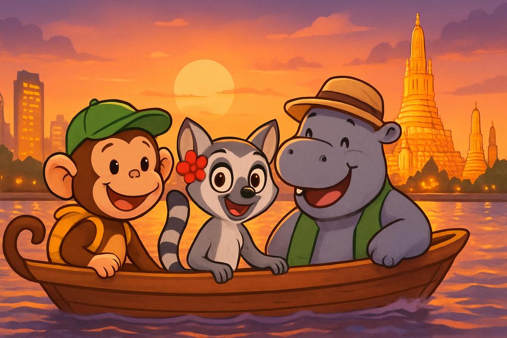 hansepuzzle 111817 - Milo, Lulu & Sash in Bangkok Puzzle, 2000 Teile, Kinder, 90,0 x 60,0cm mit hochwertiger Aufbewahrung, Kartonbox & Beutel