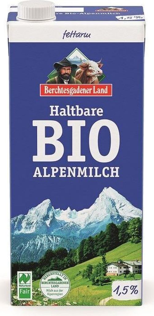 ALPEN-H-MILCH (mind. 1,5 % FETT) 1 L - BERCHTESGADENER LAND