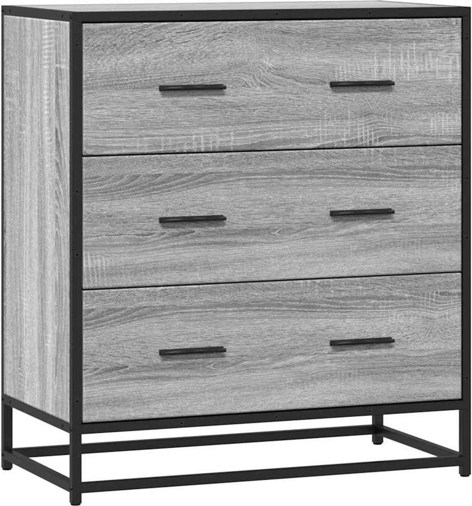 Sideboard Grau Sonoma 68x35x76 cm Holzwerkstoff und Metall