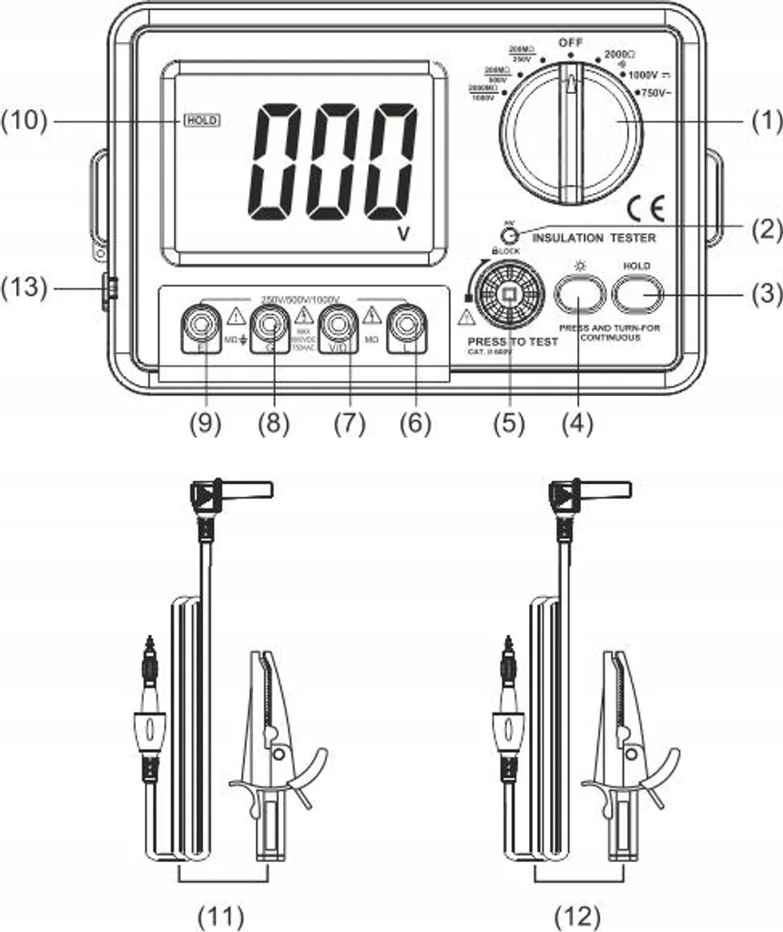 Mesureur d'isolement pour câbles et moteurs électriques 1000V compact - 5