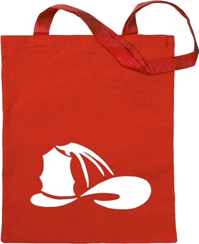 Kiwistar - Baumwolltasche - rot - Feuerwehrhelm - Einsatz - Tragetasche Stoffbeutel Umhängetasche Langer Henkel