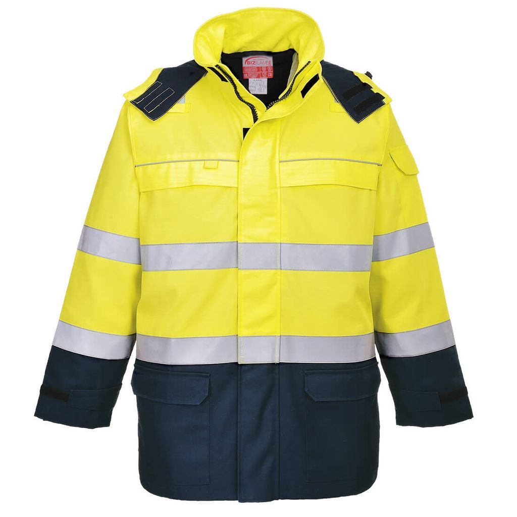 Portwest FR79 Bizflame Störlichtbogen-Warnschutz-Multi-Norm Jacke Yellow/Navy Gr. XXL