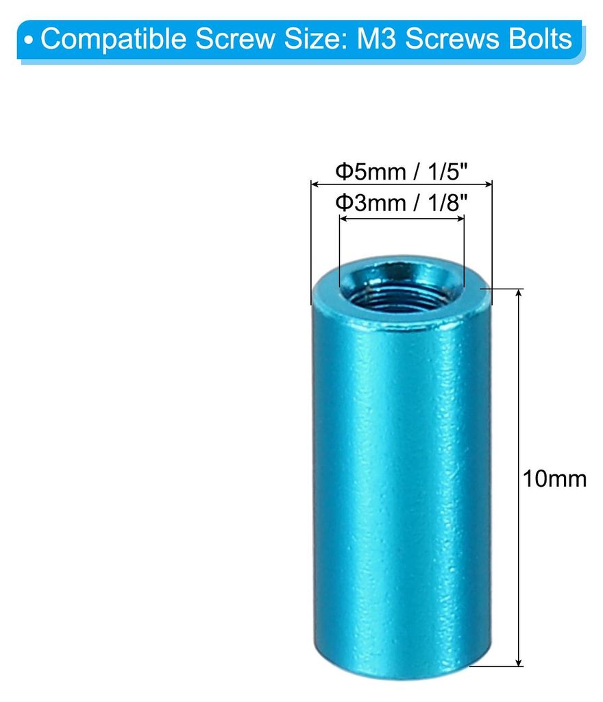 12 Stš¹ck M3 Abstandshalter Aluminium Gewinde Distanzhš¹lsen 3mm ID x 5mm OD x 10mm L Metall Abstandshš¹lsen Schraubenst?nder Rund fš¹r RC ...