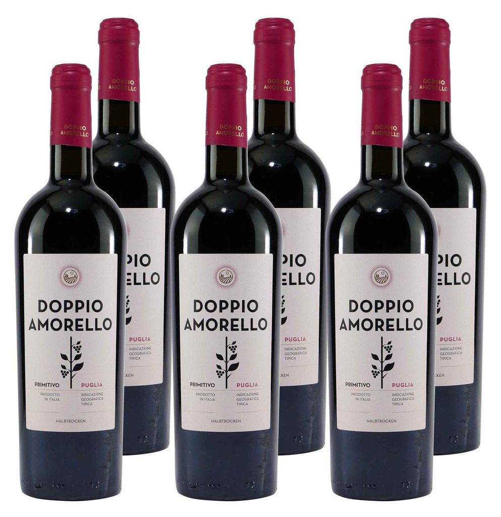 Doppio Amorello Primitivo IGT -halbtrocken- (6 x 0,75L) Produktbild 