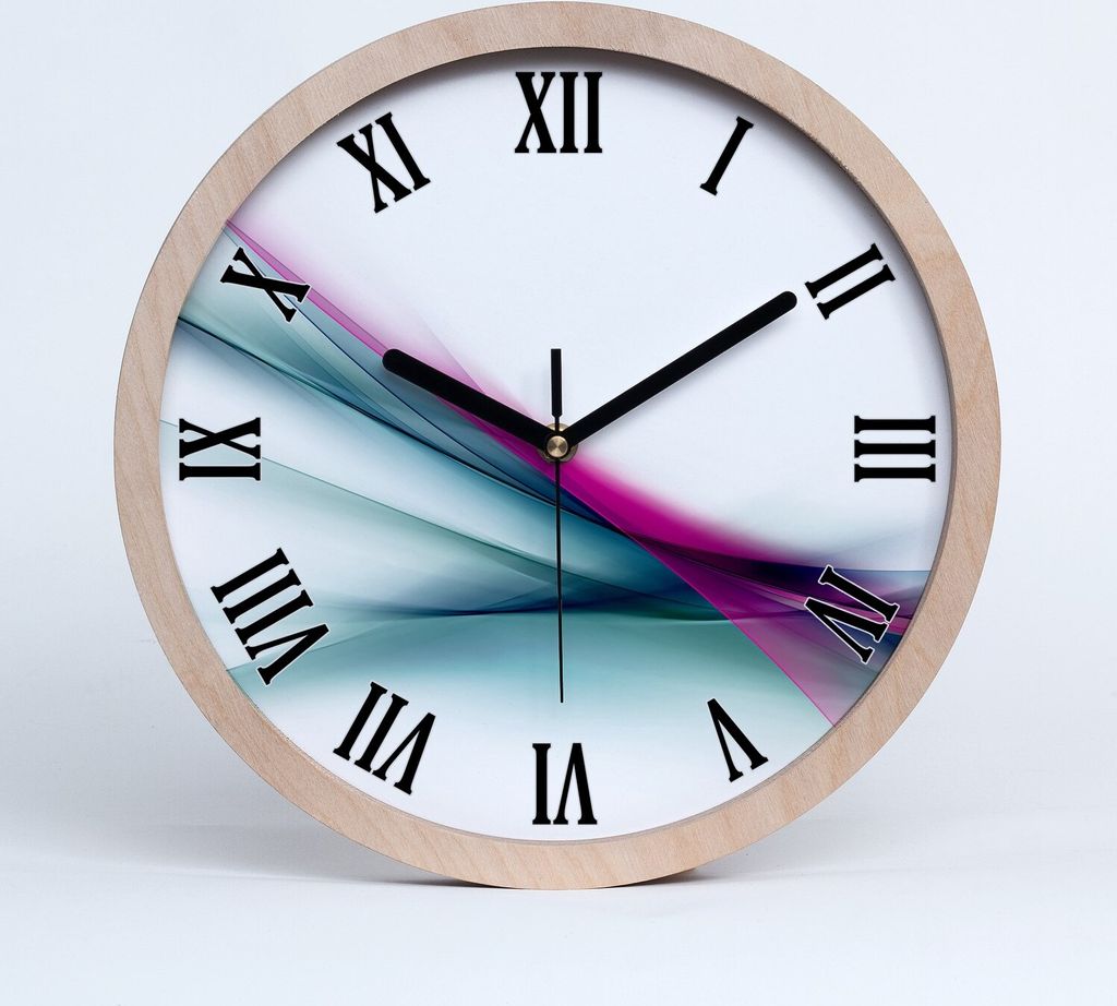 Holzuhr 25fi cm wanduhr - schwarze Spitzen - abstrakcjaale