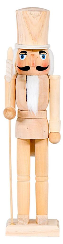 38 cm große, unbemalte Weihnachtsfigur aus Holz: Nussknacker zum Selbermachen – Soldatenfigur, unbemalt, ideal für Feste, Feiertage und Partys.
