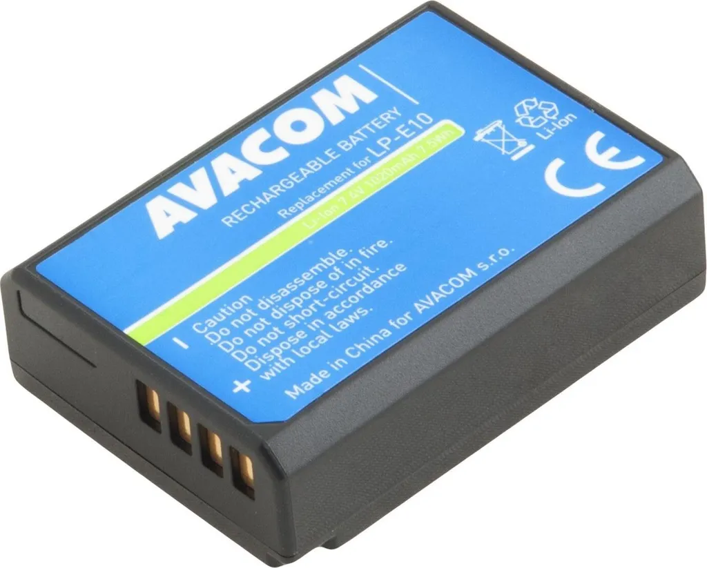 AVACOM LP-E10 Li-Ion 1020mAh - Batteria Alte Prestazioni per Canon