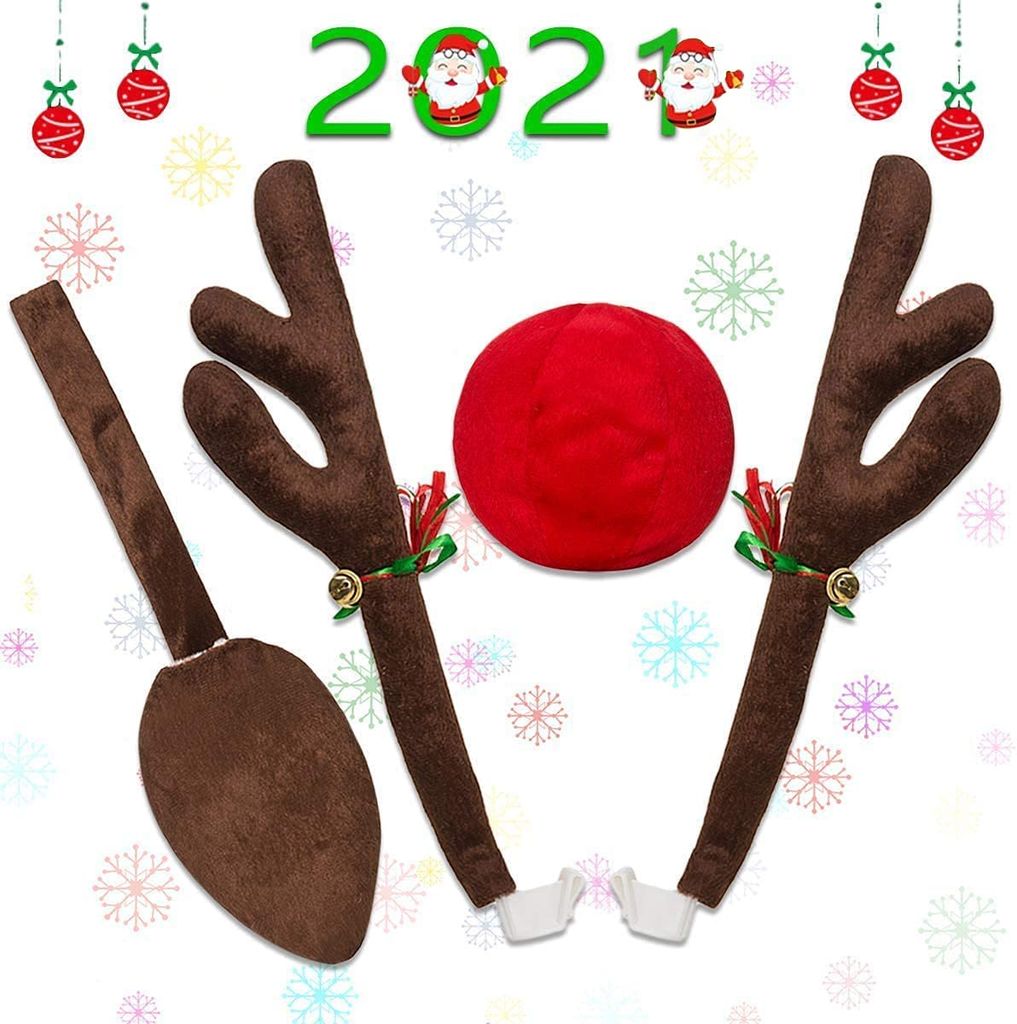 Rentier Auto Rudolf für Auto Rentier kostüm weihnachtsdeko Produktbild 