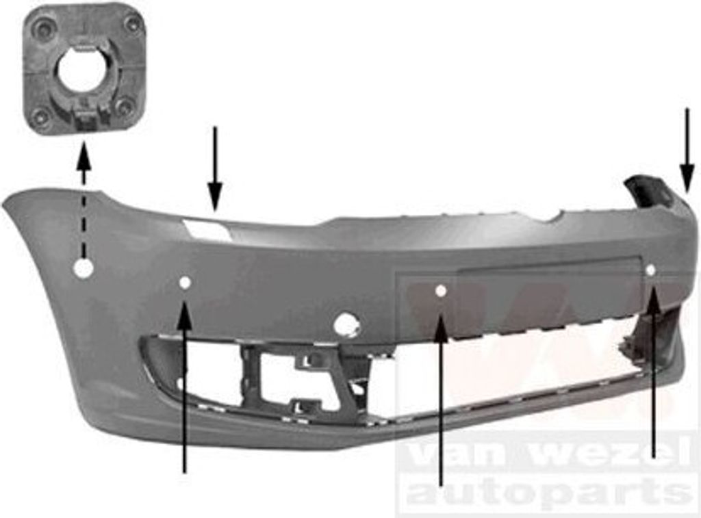VAN WEZEL Stoßstange Stoßfänger für VW TOURAN (1T1, 1T2) Grundiert 5735577