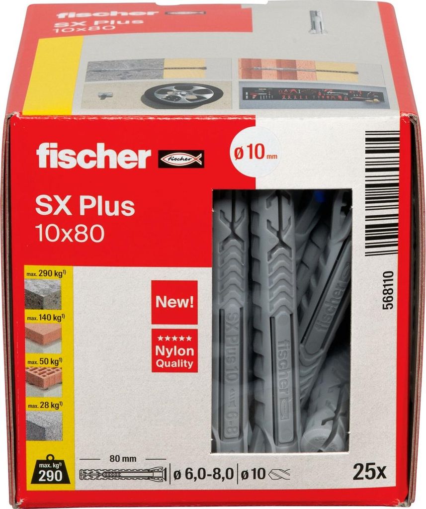 Fischer Dübel SX Plus 10 x 80 mm - 25 Stk.