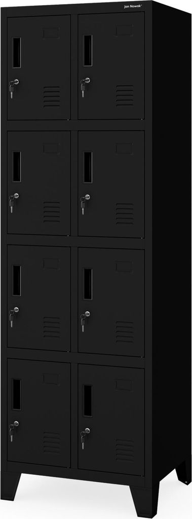 Doppelter Sozialschrank für Arbeitsschutzausrüstung: ROBERT 2 Plus 559 x 1720 x 450 mm schwarz