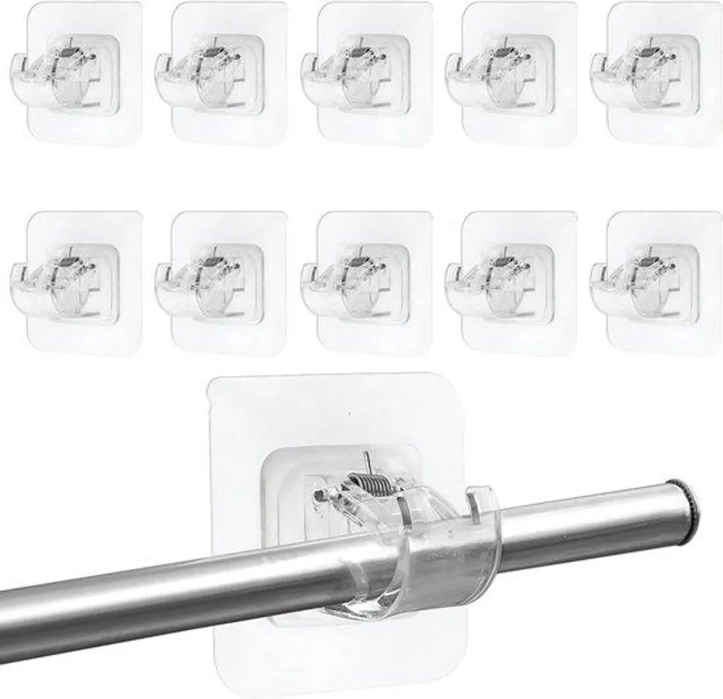 Support de tringle à rideau autocollant solide en ABS blanc 1 pièce