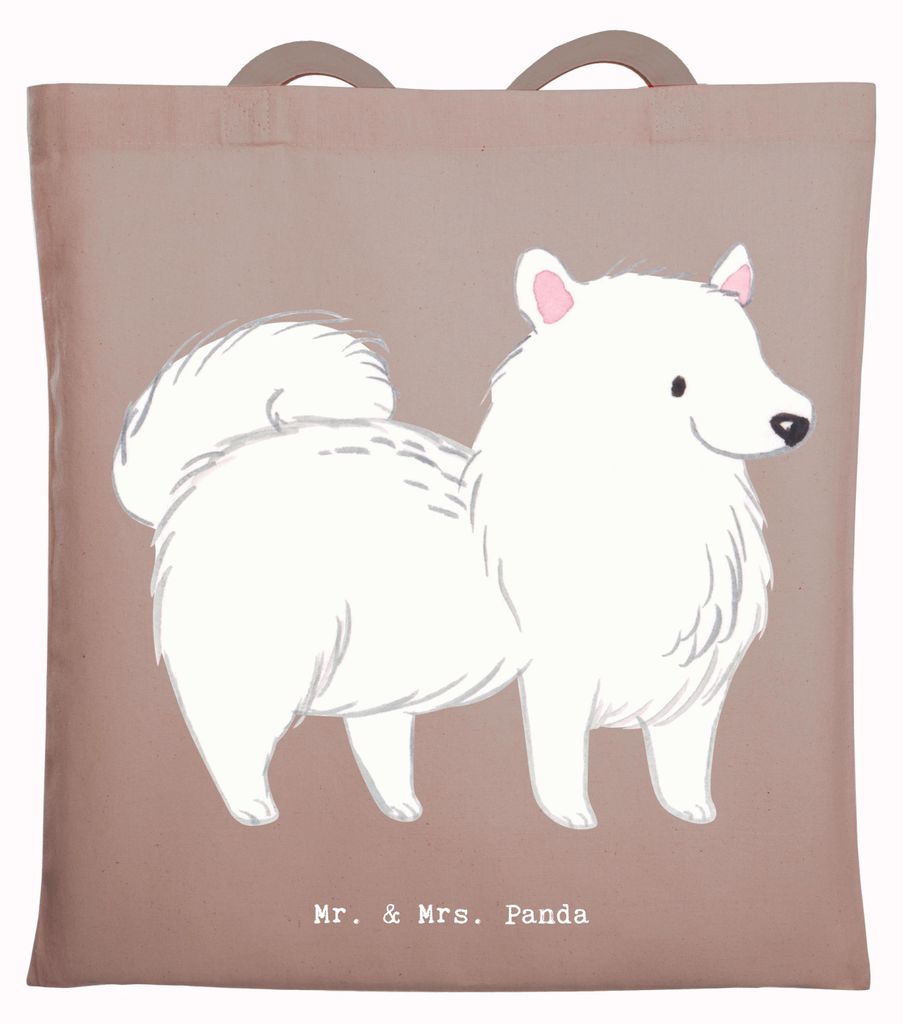Mr. & Mrs. Panda Jutebeutel Spitz Moment - Braun Pastell - Geschenk, Shopping Tasche, Tote Bag, Uni, Einkaufstasche
