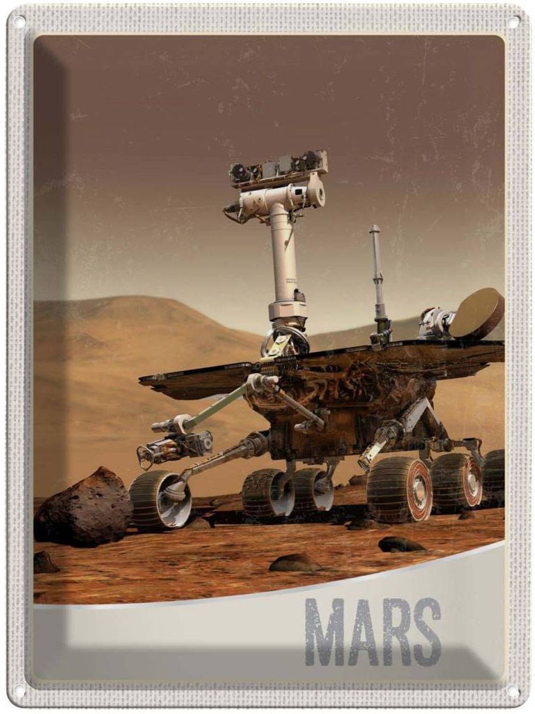 vianmo Blechschild 40x30 cm Weltalt Mars Urlaub Rover Curiosity Galaktisch Bildmotiv Reisemotiv Abenteuer Reisen Dekoration