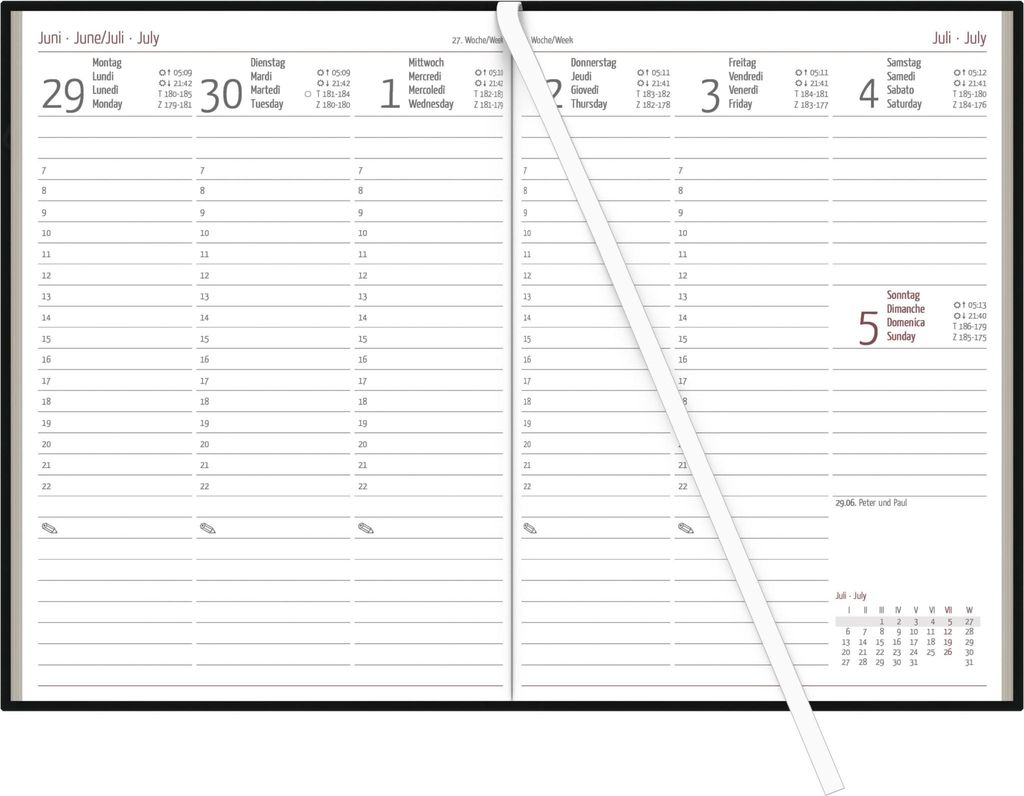 Zettler Wochenbuch schwarz 1W/2S 2026 - Buchkalender 15 × Produktbild 