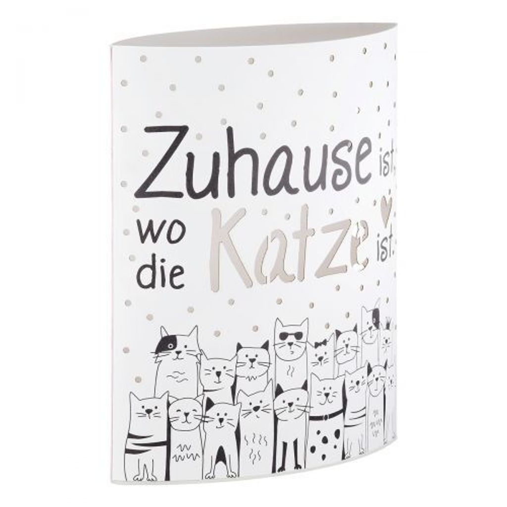 GILDE Dekoleuchte (LED), Ellipse, "Katzenbande", Spruch, Immagine del prodotto 
