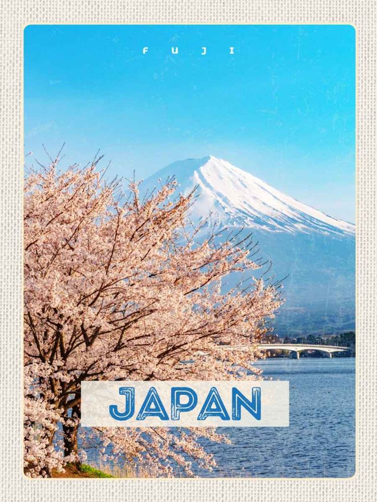 vianmo Holzschild 40x30 cm Japan Asien Schnee Winter Gebirge Bildmotiv Reisemotiv Abenteuer Reisen
