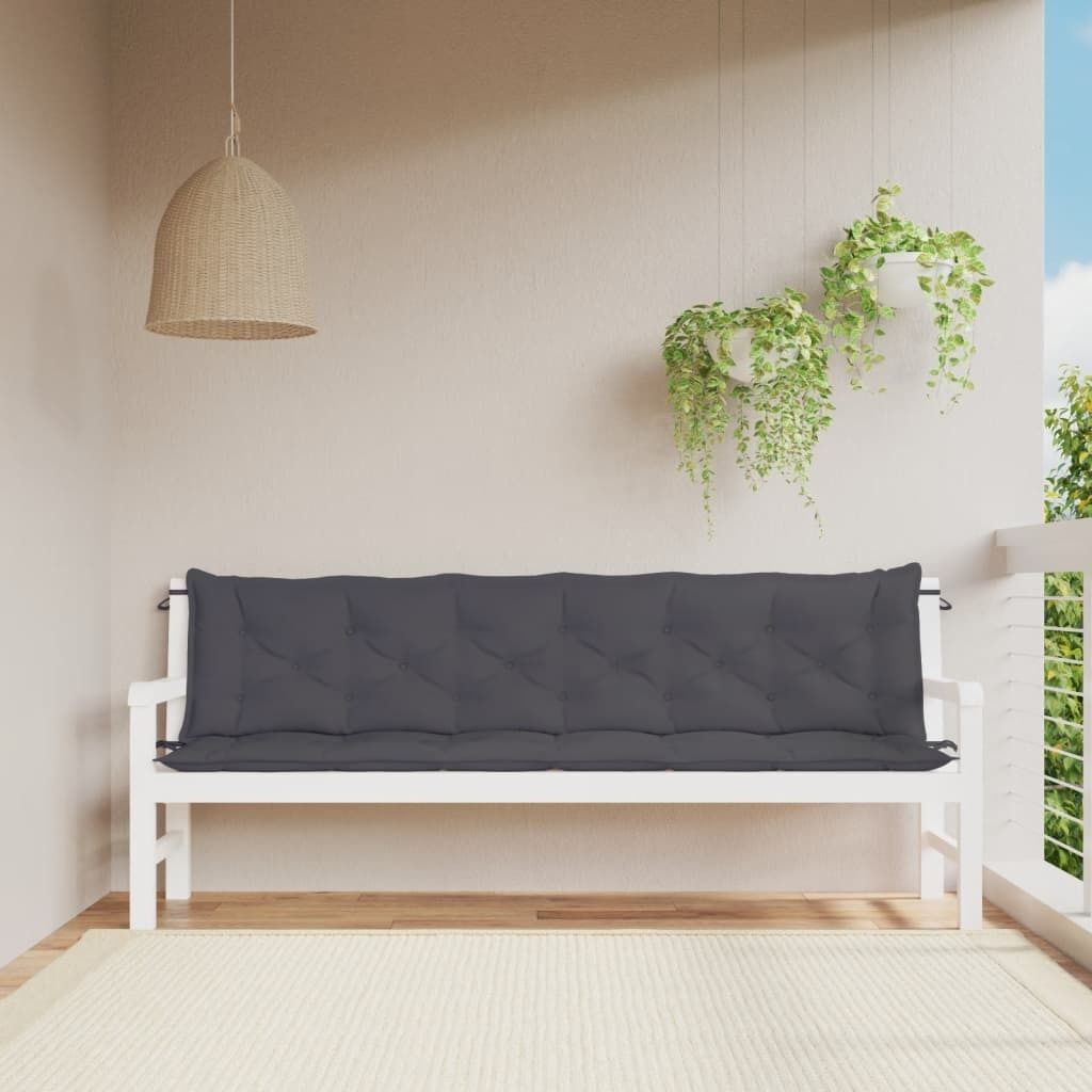vidaXL Gartenbank-Auflagen 2 Stk. Anthrazit 200x50x7 cm Produktbild 1