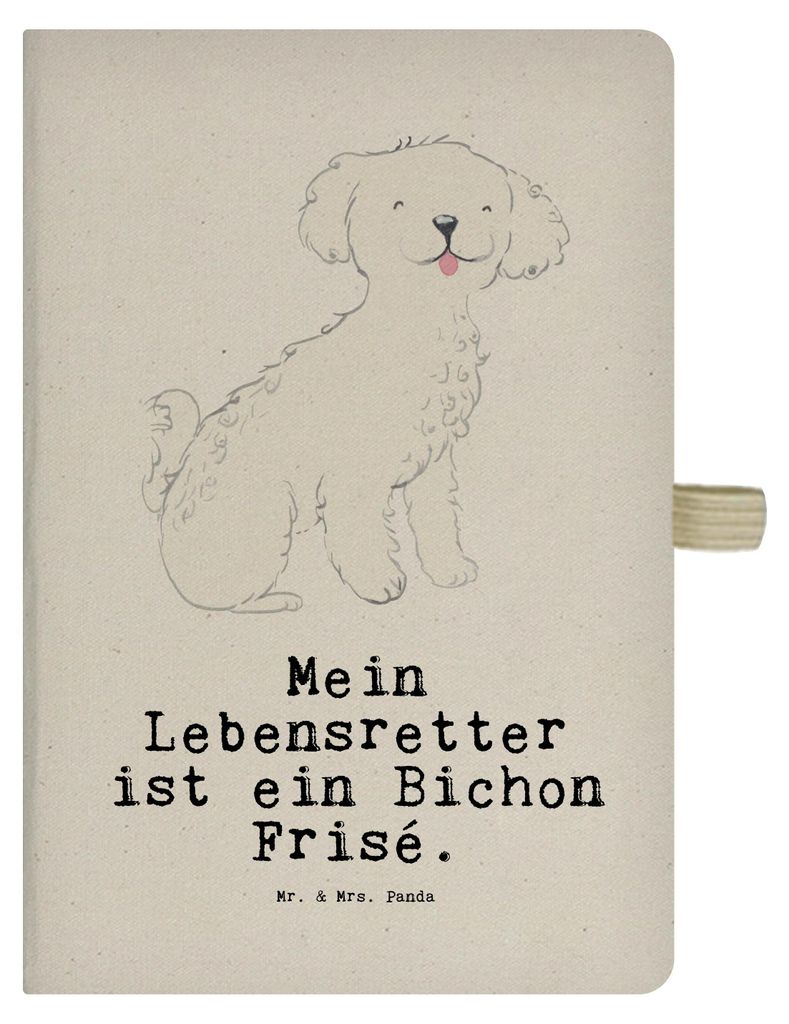 Mr. & Mrs. Panda notizbuch Bichon Frisé Lebensretter - Transparent - Geschenk, Adressbuch, Kladde, Reisetagebuch, A5, Tagebuch