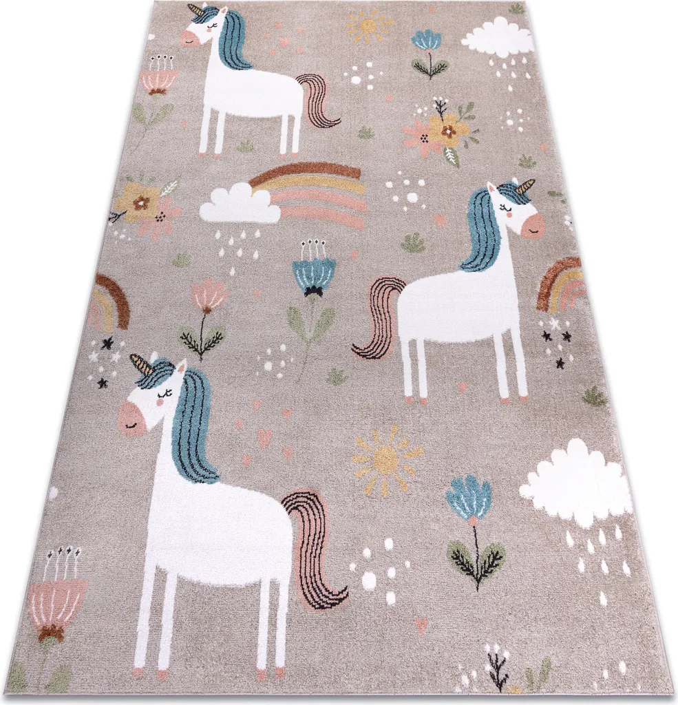Tapis enfant arc-en-ciel FUN Sweety : idéal pour jouer au sol 120x170