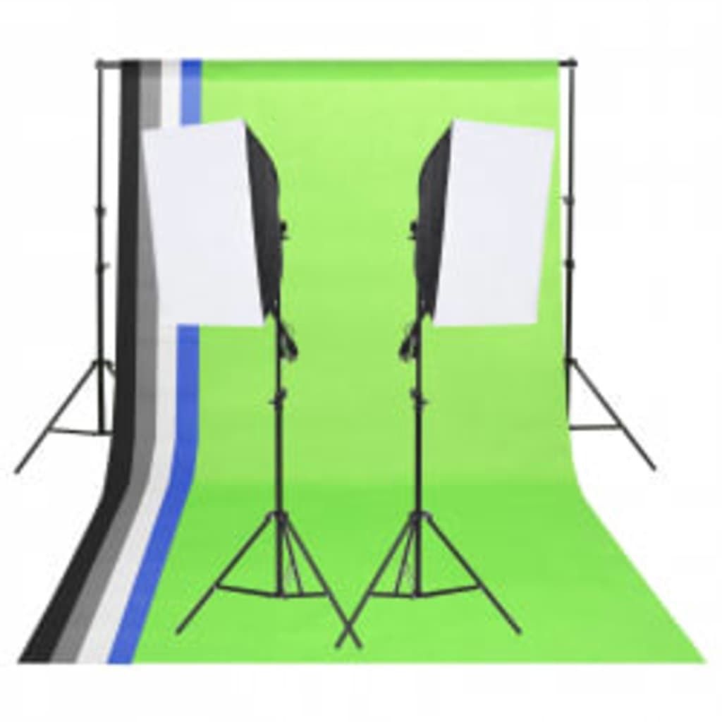 vidaXL Fotostudio-Set mit Beleuchtung, Hintergrund und Produktbild 