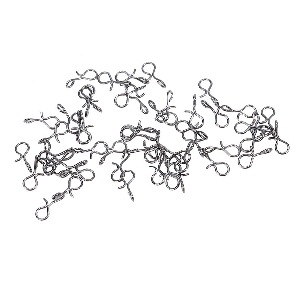 Angel Schnappverbinder, Edelstahl, schwarz, Größe M, 9mm, für Köder, Haken, 50 Stück, rostfrei