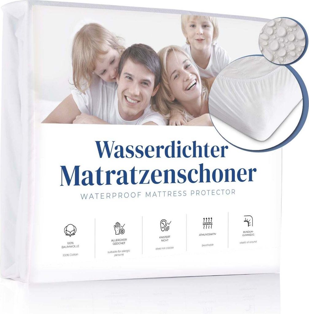 Nepremokavý chránič matraca z bavlneného džerseja. 150x200 Obrázok produktu