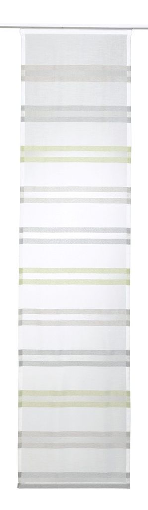 Elbersdrucke Flächenvorhang Kiruna halbtransparent 60x245 Streifen weiß grün