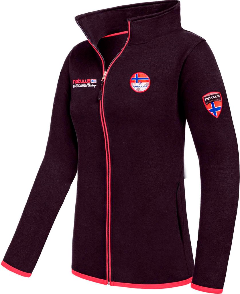 Nebulus Sweatjacke NORY Damen, Übergangsjacke, vielseitig, P6546 - Damen, schwarz-rot, XL/42