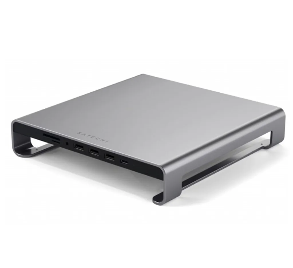 Support de moniteur avec Hub Type C Satechi Réhausseur Écran iMac Gris - 6