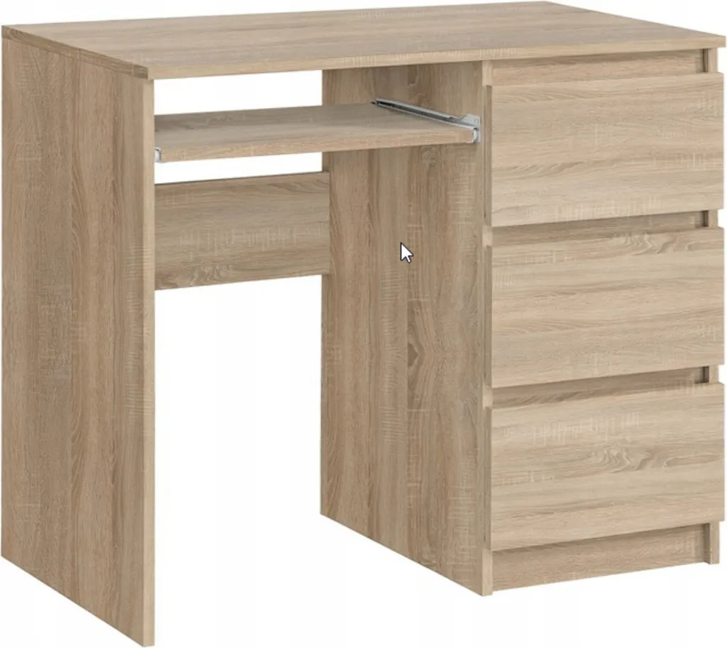 Scrivania Bruno Furnica Rovere Sonoma 90cm 3 Cassetti | Mobili Ufficio Casa