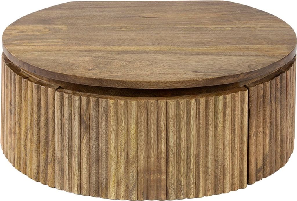 KAWOLA Nachttisch HEVE hängend Mangoholz massiv natur 1 Schublade