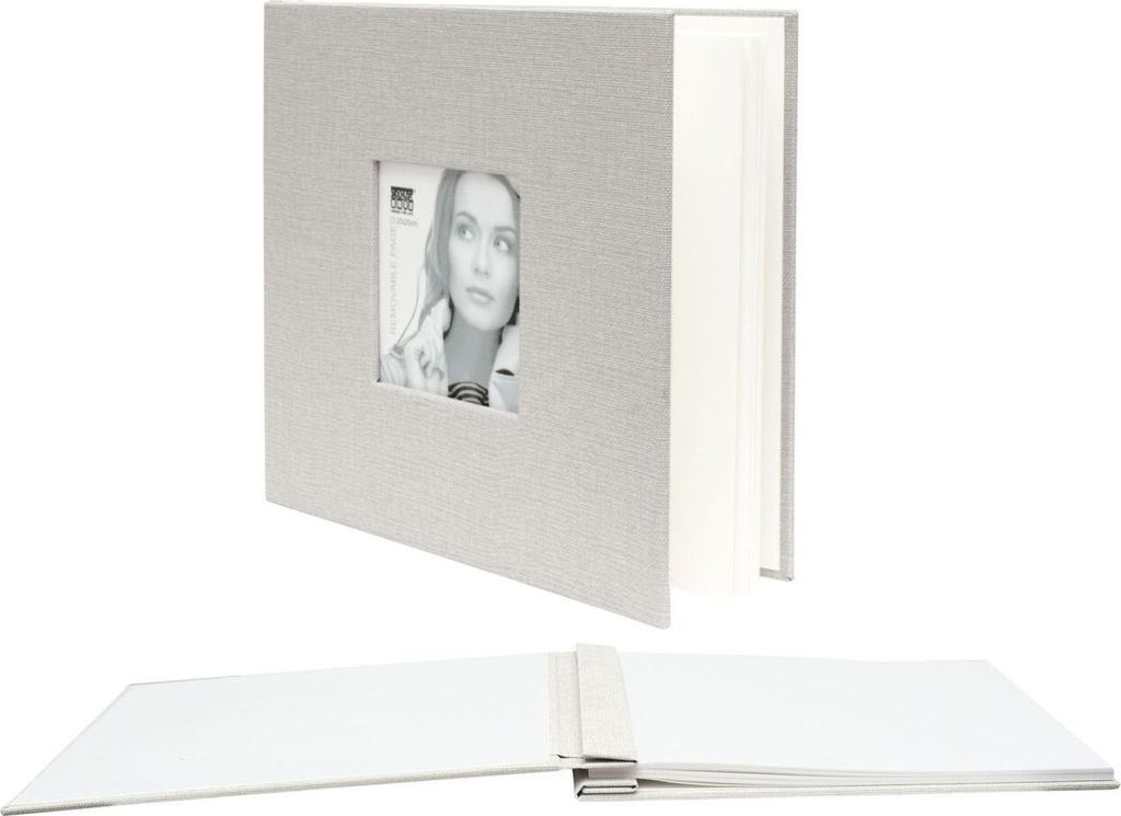 Schraubenalbum A66DH740SI grau 30x30 cm Kunstleder Leinenoptik 20 Seiten