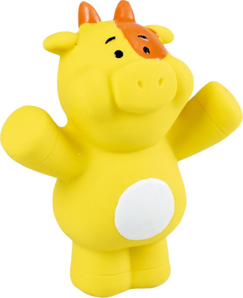 Duvo+ Hundespielzeug Kuh Handzeichen aus Latex gelb