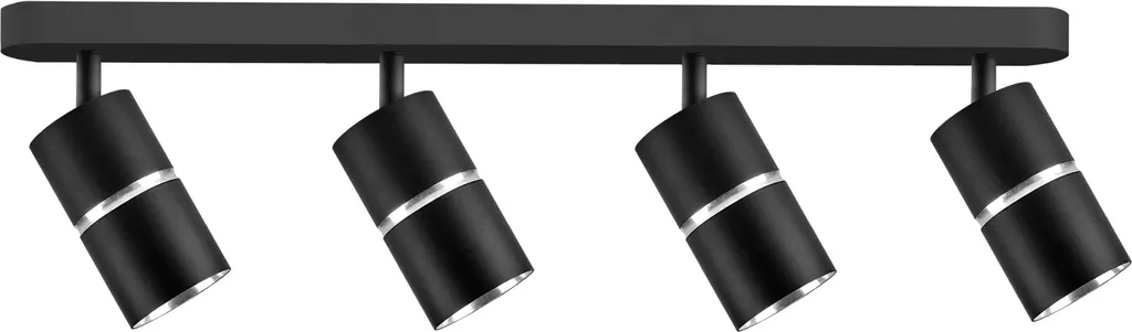 Applique murale salon BAMBOO noir et argent 4xGU10 style industriel