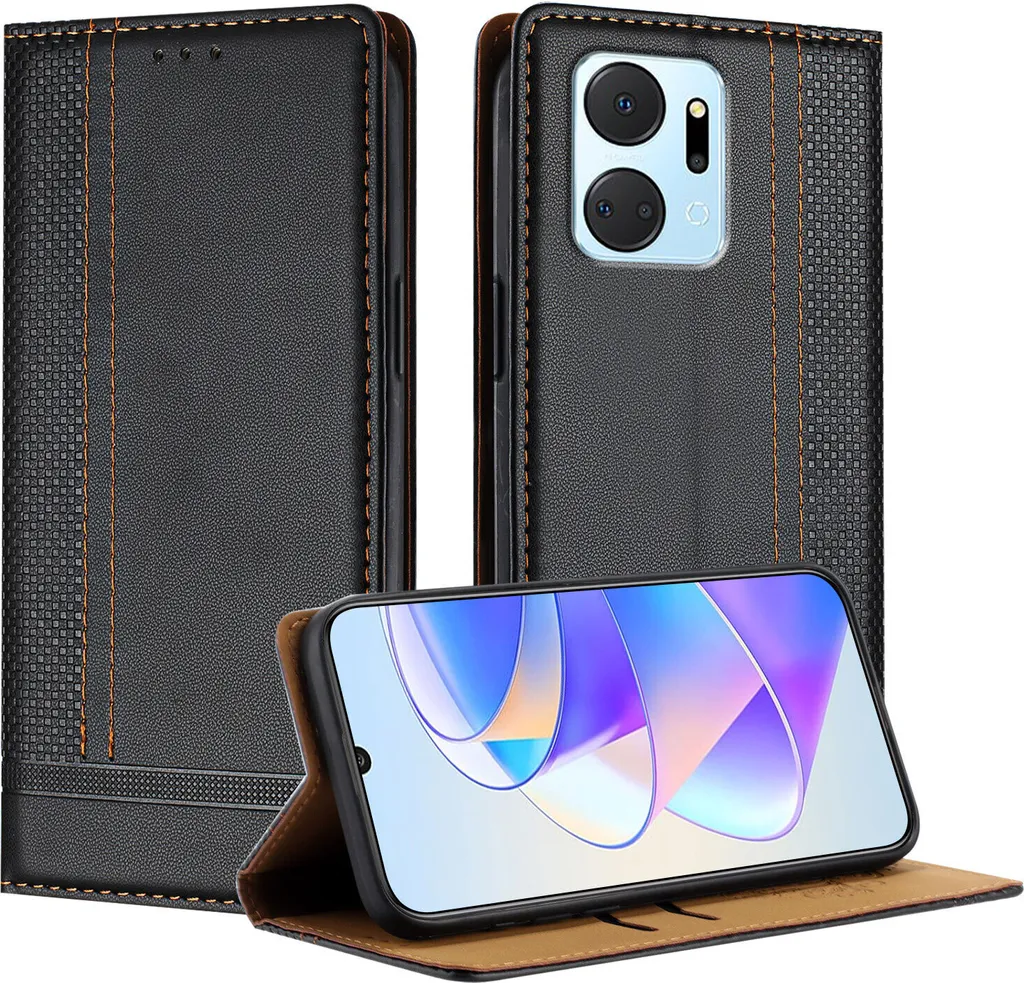Custodia Honor X7A in Pelle Nera con Stand: Protezione Elegante