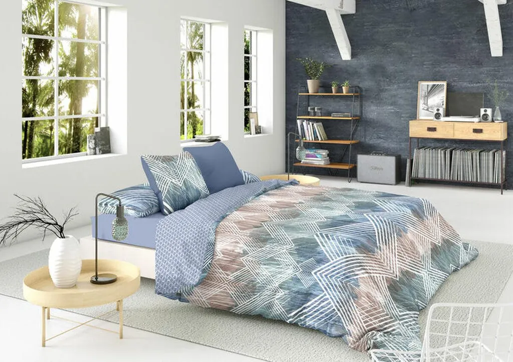 Housse de couette 90 cm anti-transpiration Pierre Cardin Scott bleu coton