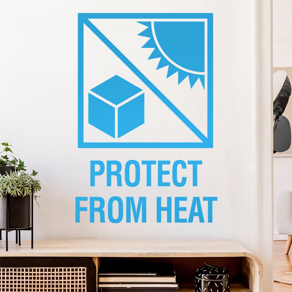 Protect form heat - hitze Wandtattoo Wandaufkleber Wall Sticker - Dekoration, Küche, Wohnzimmer, Schlafzimmer, Badezimmer