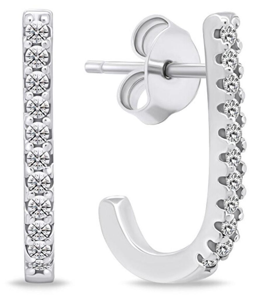 Original silver earrings with zircons EA618W