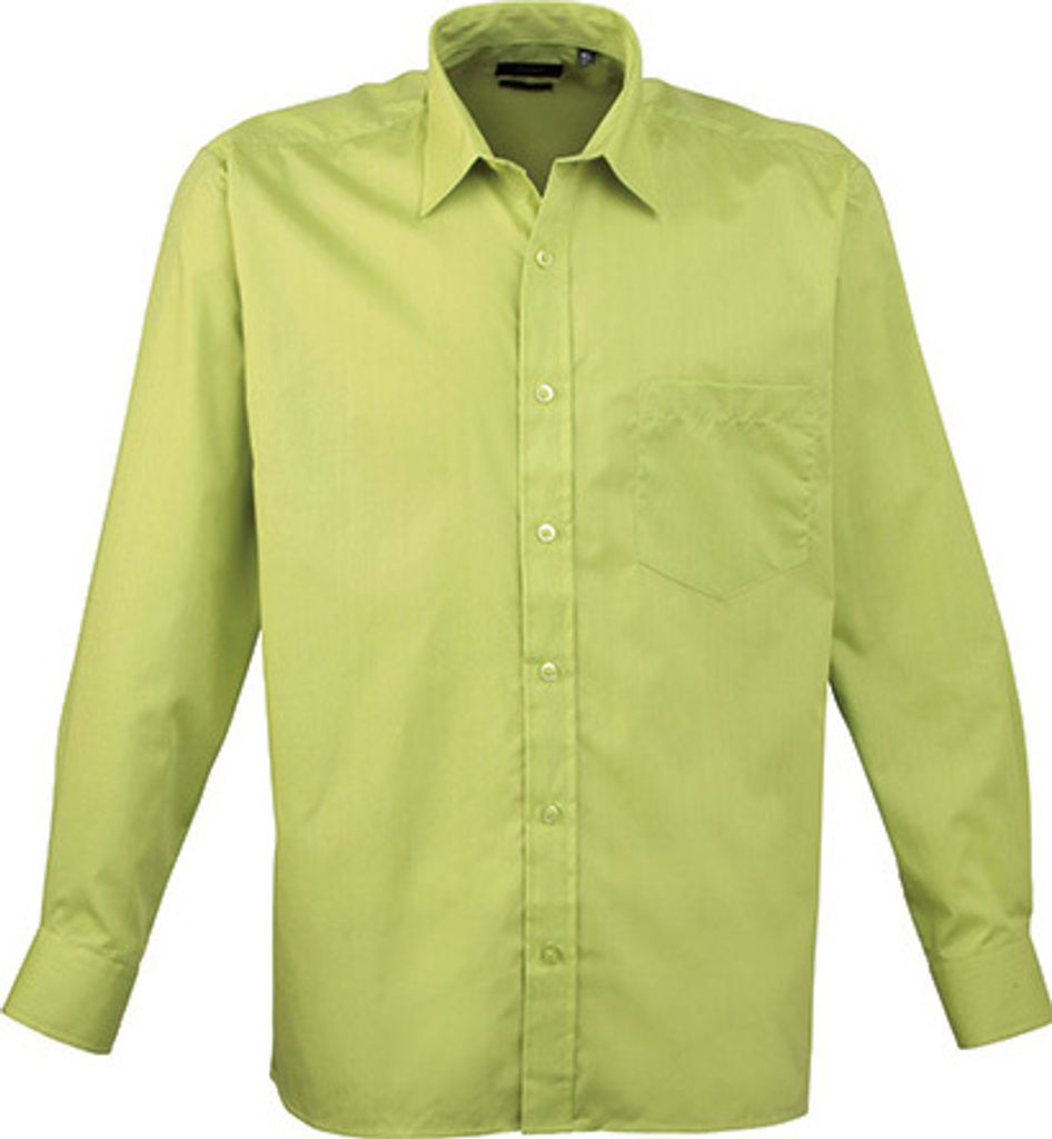 Premier Workwear Herren Popeline Hemd langarm PR200 lime 42 (16H)