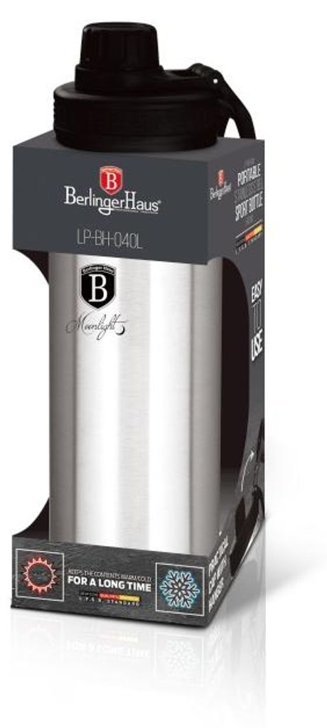 Thermos-Sportflasche 540 ml Edelstahl silber