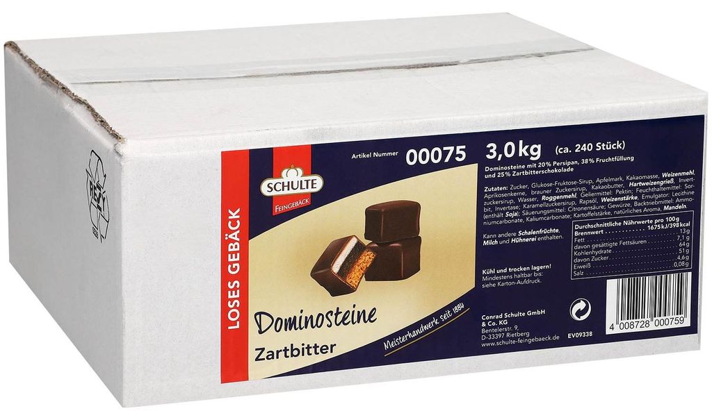 Schulte Dominosteine Zartbitter 3kg Produktbild 