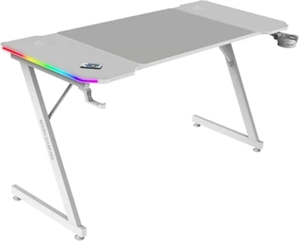 Bureau Gaming Mars Gaming ERGO Blanc 140 x 60 cm - Confort Ergonomique
