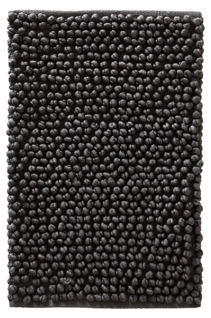 Tapis de bain anti-glisse Hills gris 80x120 cm coton pour sol sec