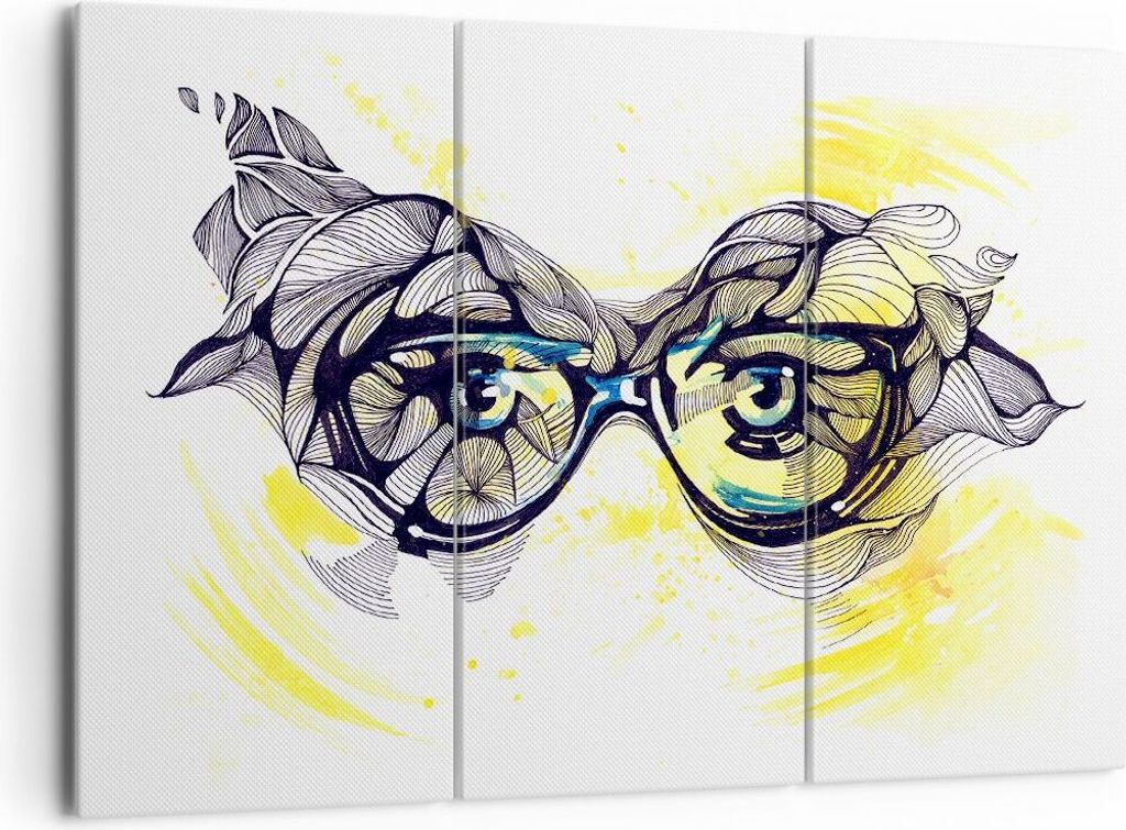Bild auf Leinwand - Leinwandbild - Person Auge Schatten Dekoration - 165x110cm - Wand Bild - Wanddeko - Leinwanddruck - Bilder - Kunstdruck - Leinw...