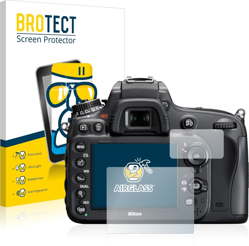 BROTECT Schutzglas für Nikon D610 Schutzfolie Panzer Folie Glas Display Schutz klar