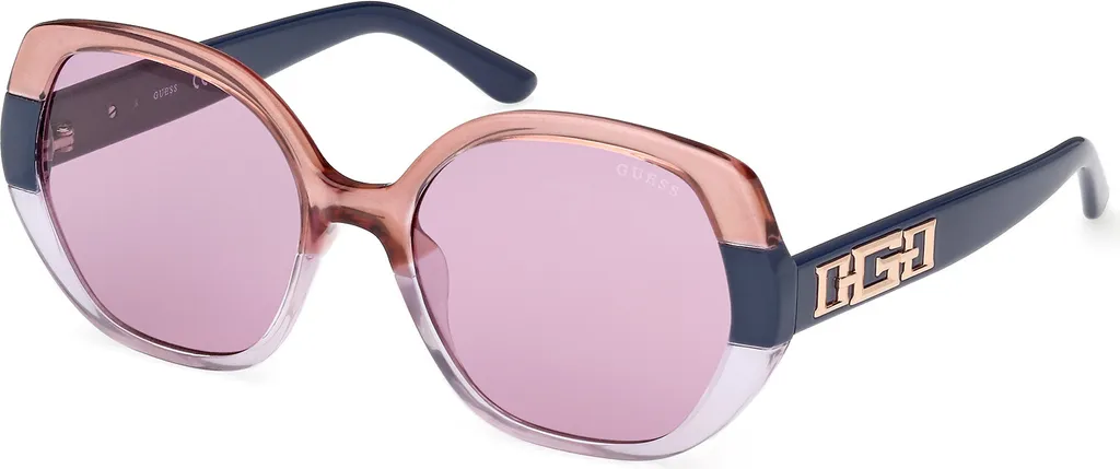 Lunettes de soleil femme bleu rayé Guess GU7911 protection UV chic