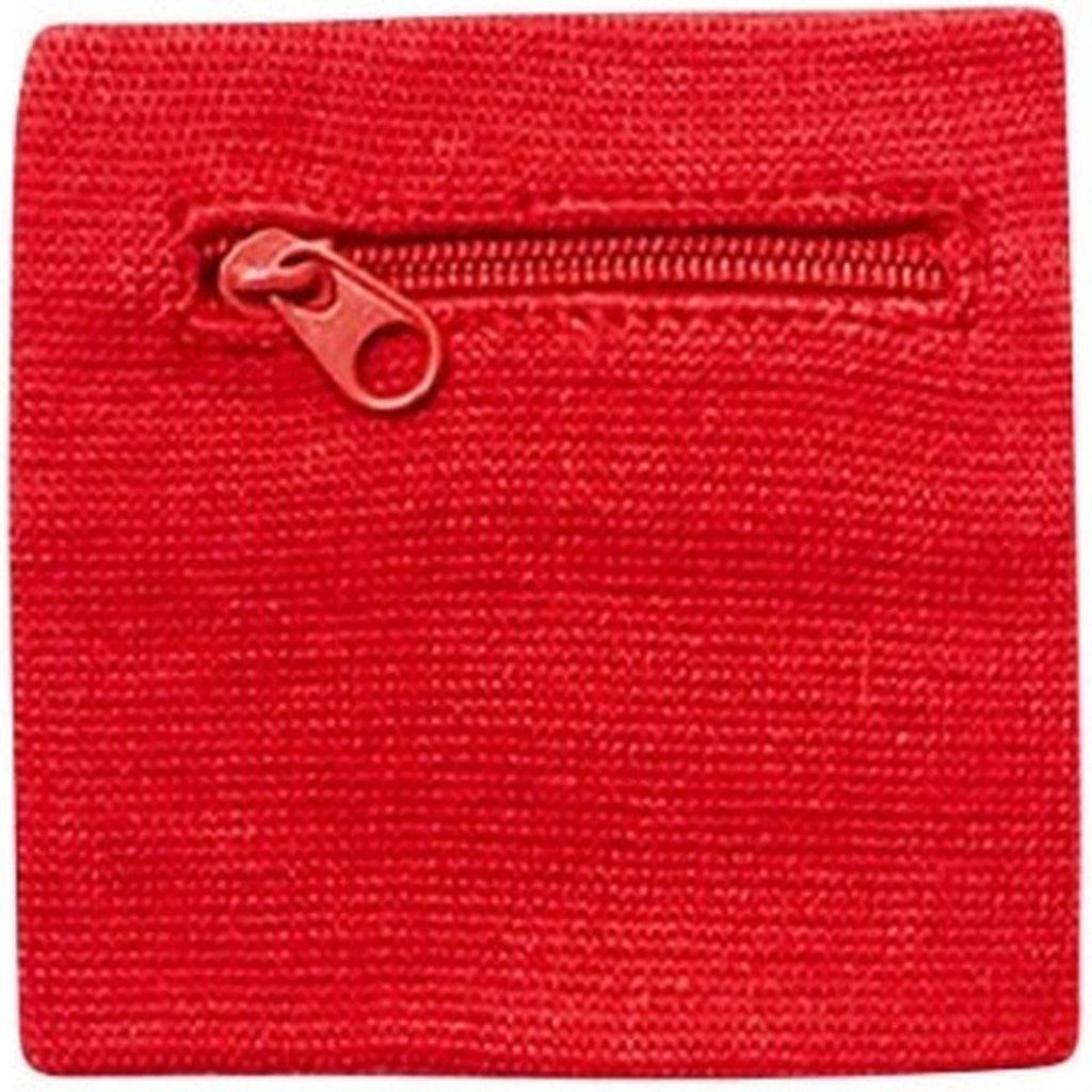 Go Go Gadget - Schweißband - Armband - Sportband - Mit Reißverschluss - Geldaufbewahrung - 8*8cm - 1 Stück - Rot